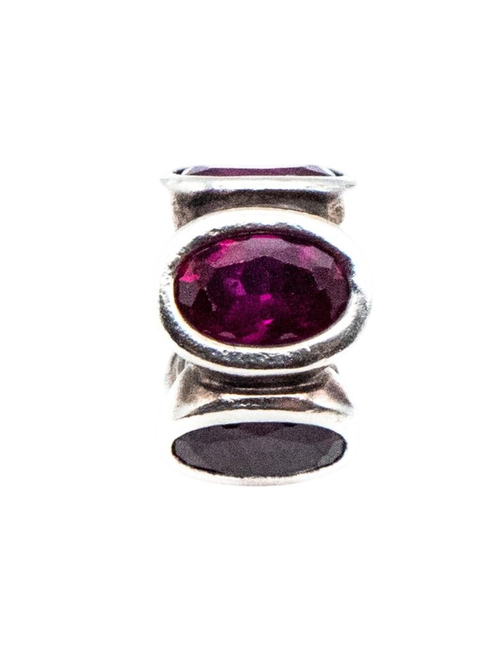 Pandora Red Oval Lights Charm Sterling Silver Synthetic Ruby Bead Retired